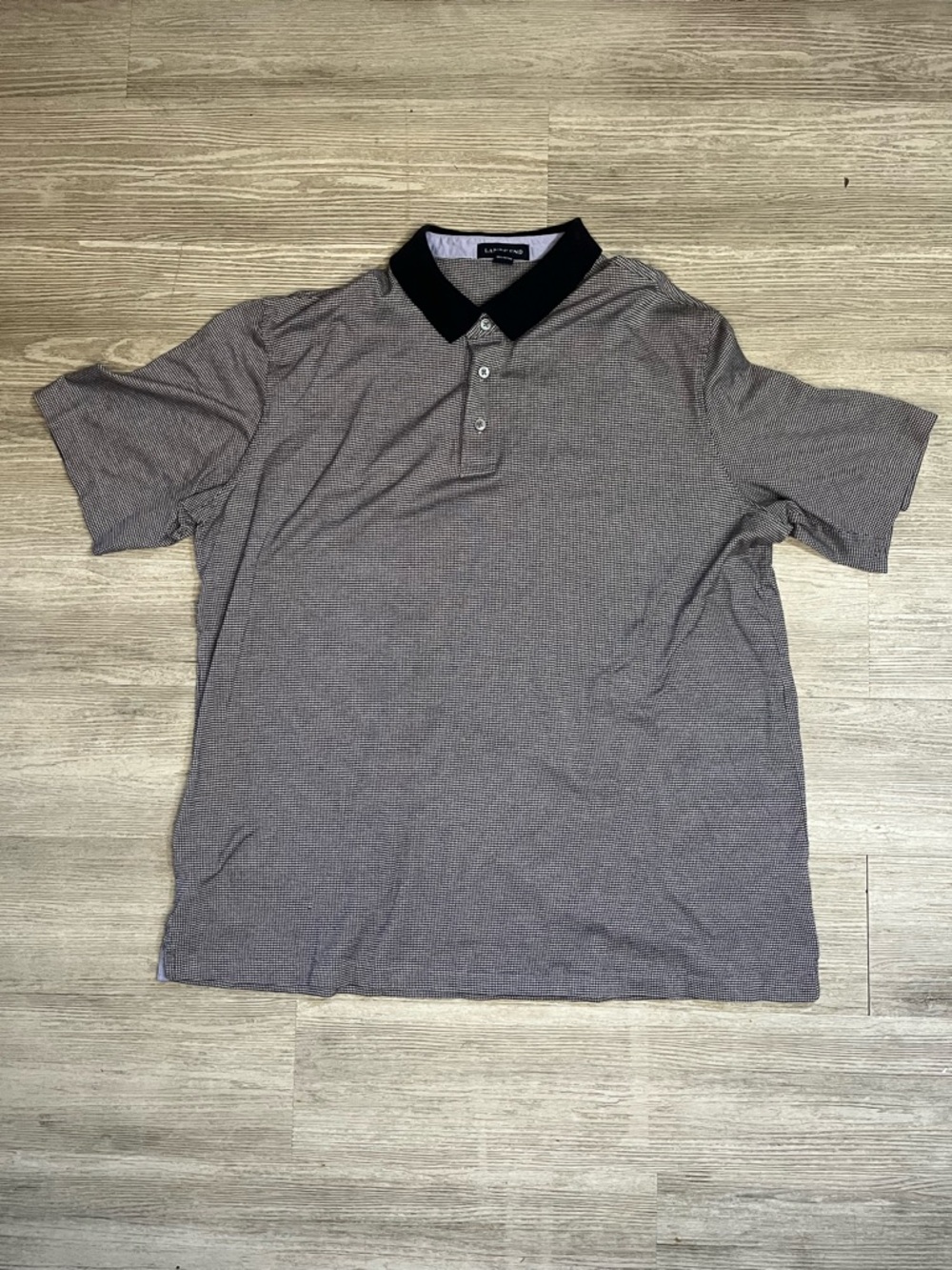 Lands End Polo 100% Cotton Size XL Business Casual Gray and Blue preppy Golf
